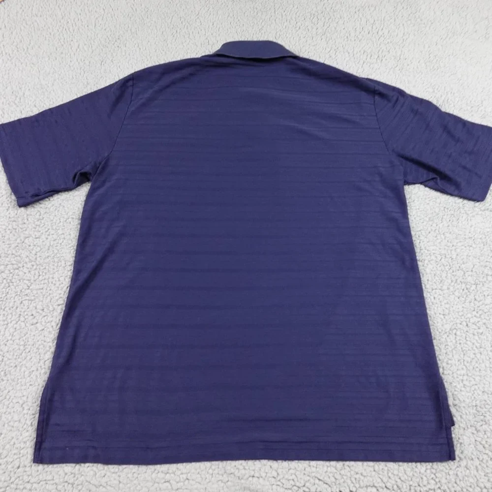 VTG Polo Golf Ralph Lauren 100% Pima Cotton Shirt Mens Large Navy Short Sleeve - Picture 11 of 13
